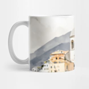 Watercolor Painting Positano Amalfi Coast Italy Mug